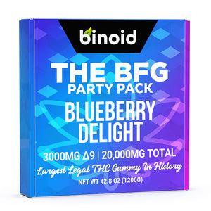 Binoid - THC Edible - Delta 9:Delta 8 Gummies - The BFG Blueberry Delight - 3000mg