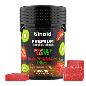Binoid - THC Edible - THC-P:THC-H:HHC-P Gummies - Power 9 Blend Strawberry Kiwi - 800mg