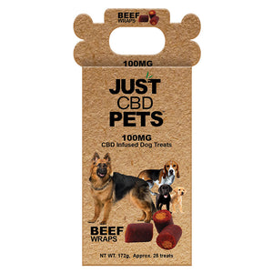 JustCBD - CBD Pet Edible - Beef Wraps Dog Treats - 100mg