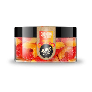 JustCBD - THC Edible - Delta 8:CBD Peach Rings Gummies - 250mg-1000mg