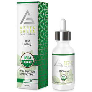 Aspen Green - CBD Tincture - Full Spectrum Mint Hemp Extract - 1000mg-3000mg