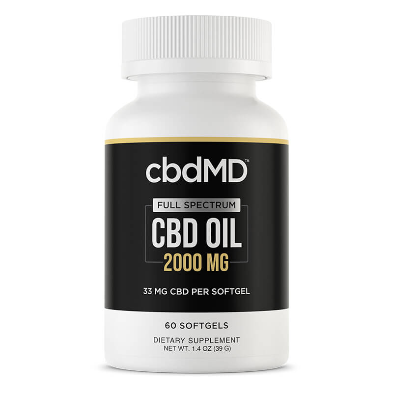 cbdMD - CBD Capsules - Full Spectrum Softgels - 1000mg-2000mg