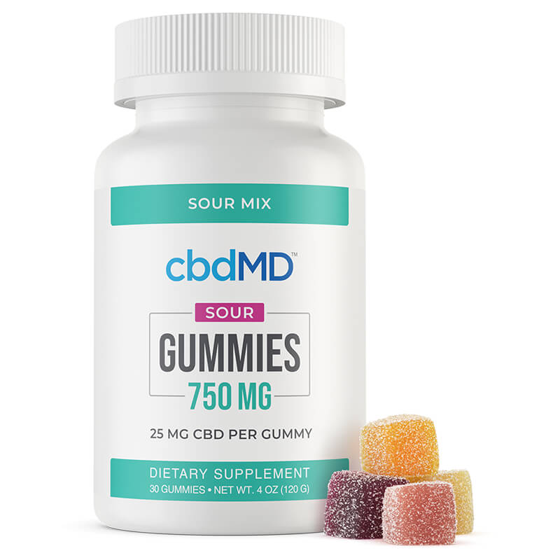 cbdMD - CBD Edible - Broad Spectrum Sour Mix Gummies - 300mg-1500mg