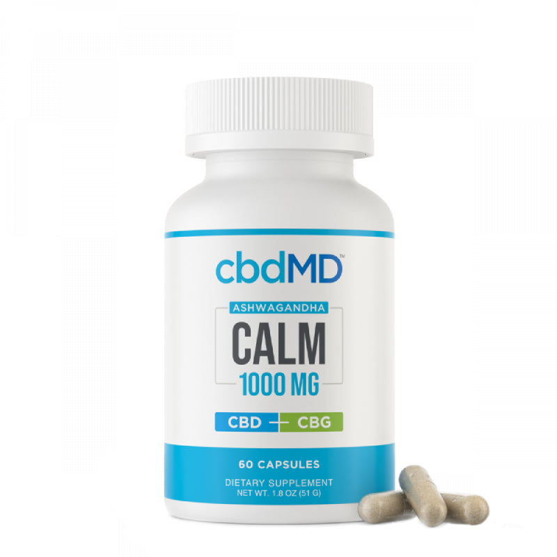 cbdMD - CBD Capsules - Broad Spectrum CBD + CBG Calm Capsules - 1000mg