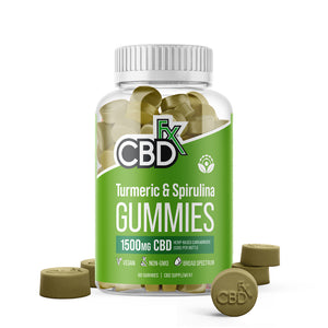 CBD Gummies - Broad Spectrum Turmeric & Spirulina Gummies - 25mg - 1500mg - By CBDfx