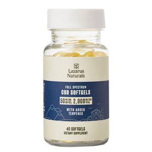 Lazarus Naturals - CBD Capsules - Full Spectrum Liquid Softgels - 50mg
