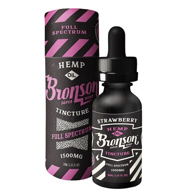 Bronson Hemp - CBD Tincture - Full Spectrum Uplifting Strawberry - 500mg-1500mg