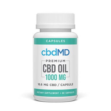 cbdMD - CBD Capsules - Broad Spectrum Capsules - 1000mg-1500mg