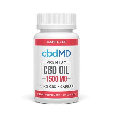 cbdMD - CBD Capsules - Broad Spectrum Capsules - 1000mg-1500mg