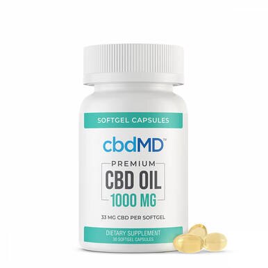cbdMD - CBD Softgels - CBD Oil Softgel Capsules - 15mg-50mg