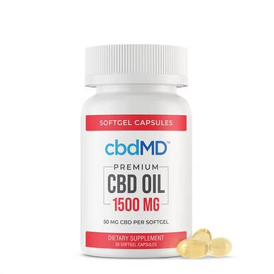 cbdMD - CBD Softgels - CBD Oil Softgel Capsules - 15mg-50mg