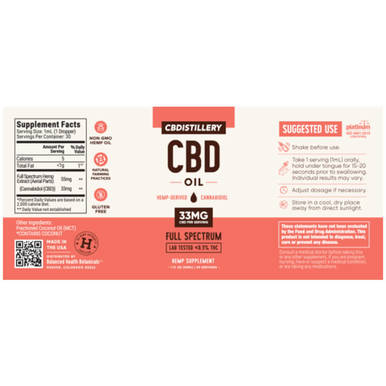CBDistillery - CBD Tincture - Full Spectrum - 1000mg