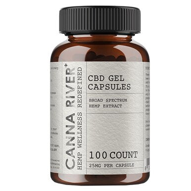 Canna River - CBD Capsules - Broad Spectrum Gels with Hemp Extract - 25mg