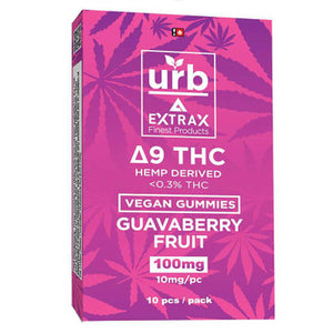 THC Edibles - Guavaberry Fruit D9 Vegan Gummies - 100mg - By Delta Extrax