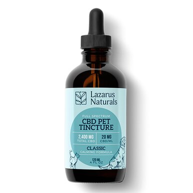 Lazarus Naturals - CBD Pet Tincture - Full Spectrum Classic Calming Formula - 600mg-2400mg