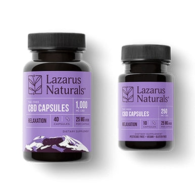 Lazarus Naturals - CBD Capsules - Relaxation Isolate Blend - 25mg