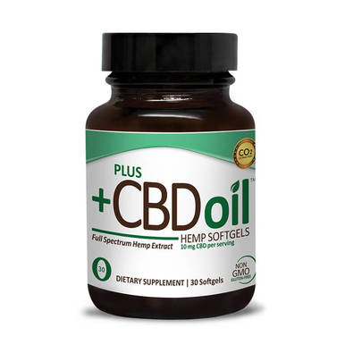 PlusCBD Oil - CBD Softgels - Green Blend Full Spectrum - 10mg