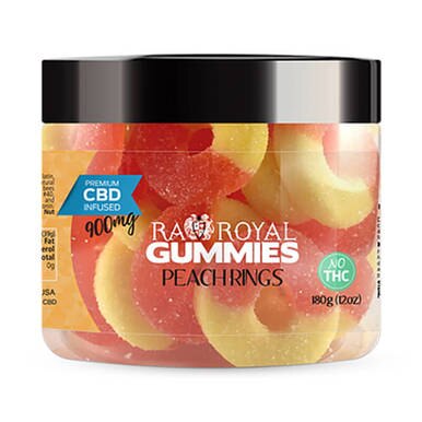 RA Royal CBD - CBD Edible - Peach Ring Gummies - 300mg-1200mg
