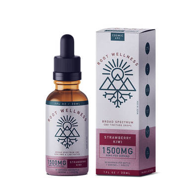 Root Wellness - CBD Tincture - Broad Spectrum Strawberry Kiwi - 500mg-1500mg